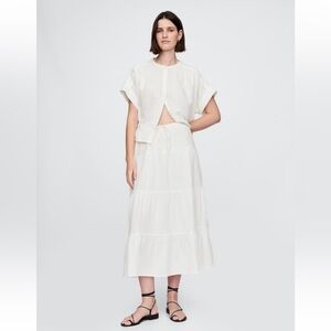 NWT Cotton Gauze Tiered Maxi Skirt